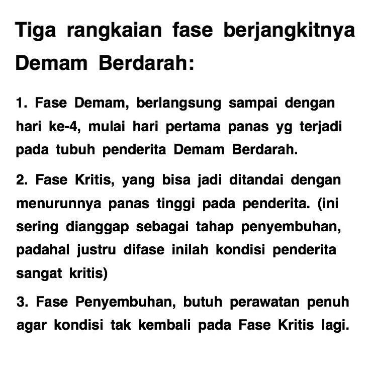 Waspadai penyakit yg menggunakan media air tempat berkembang biak saat musim hujan, salah satunya demam berdarah.