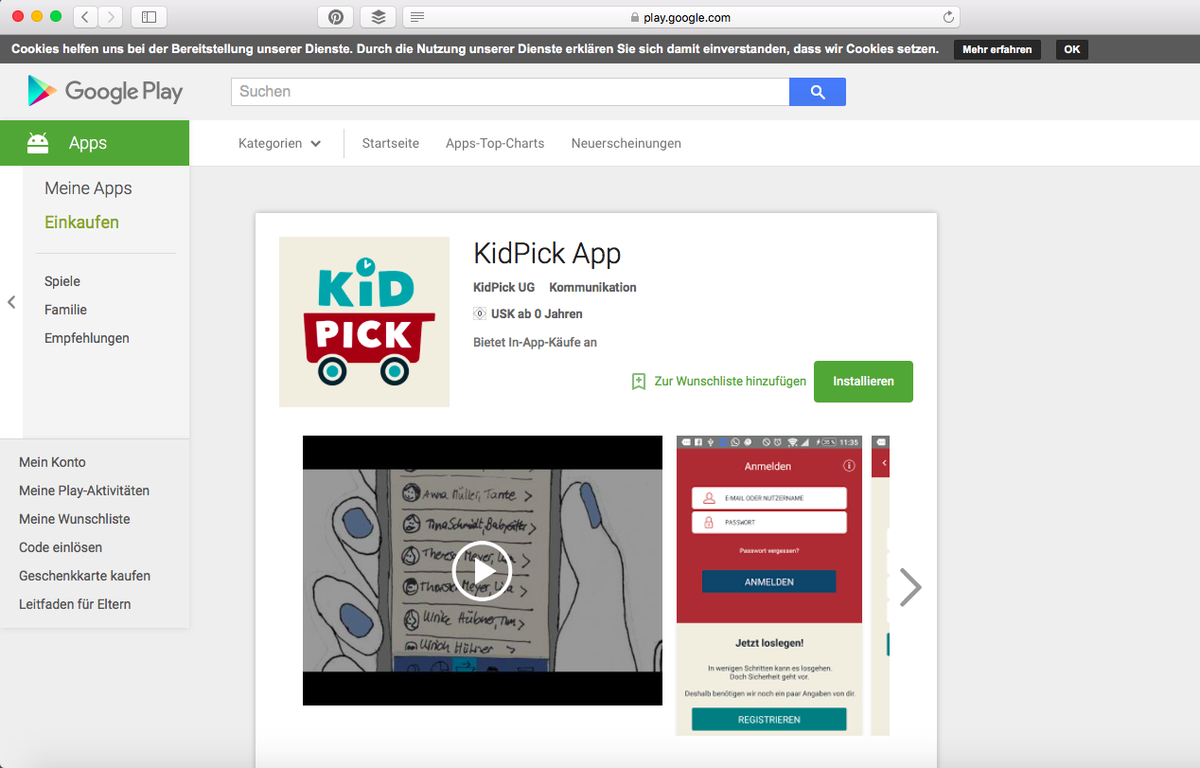 KidPickApp's tweet photo. Seit heute ist die KidPick App als Android Version im Google PlayStore erhältlich https://t.co/pxXnUD6tCM https://t.co/uaDZSUpcTk