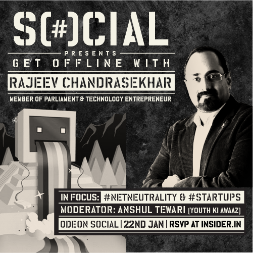 district_india's tweet image. #GetOffline with tech wizard &amp;amp; #RajyaSabha MP @rajeev_mp @ #OdeonSocial to discuss #NetNeutrality &amp;amp; start-ups today.