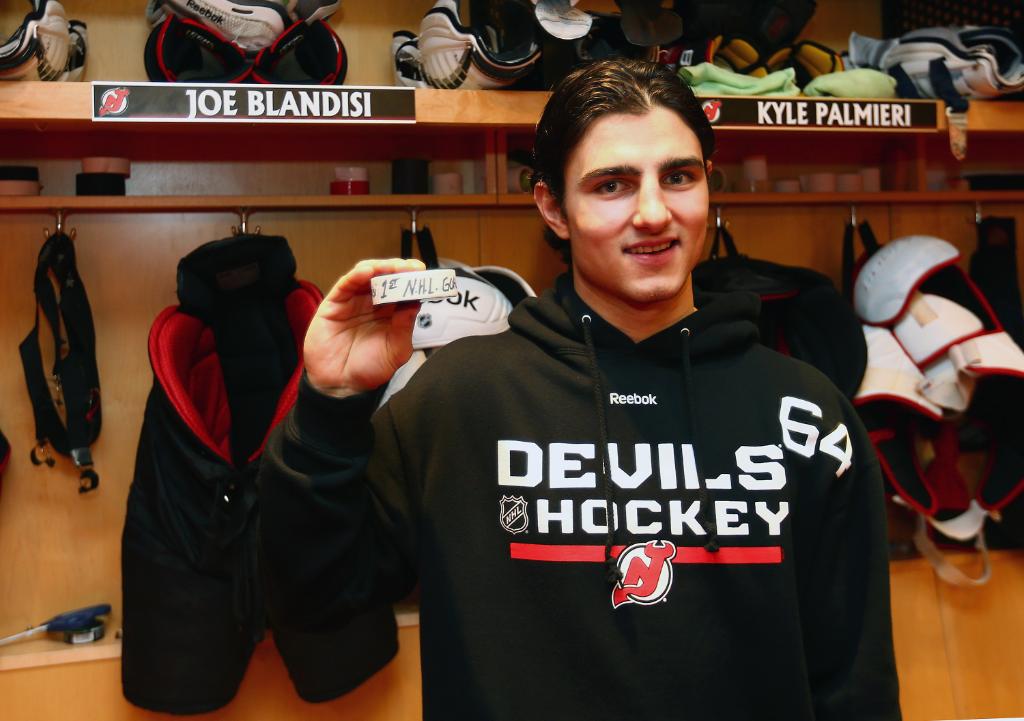 Congrats to Joseph Blandisi of the <a href="/NJDevils/">New Jersey Devils</a>, who opened the scoring with his first NHL goal. #NHLFirsts