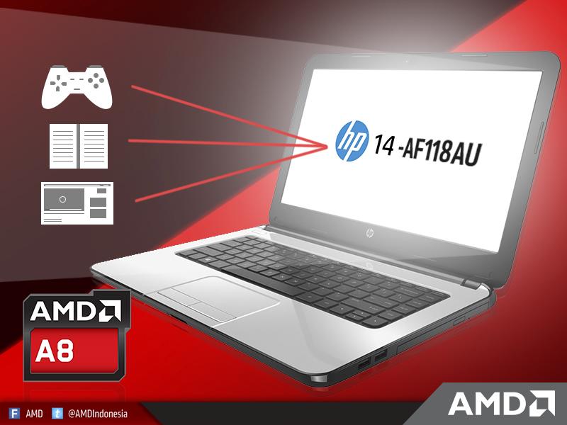 AMDIndonesia's tweet photo. #RT Tak hny terjangkau, HP 14-af118AU jg bs jd tmn gaming terbaikmu lho! https://t.co/FJNjTFUXoi #AMDSeriousPower https://t.co/tjDxKqbODH