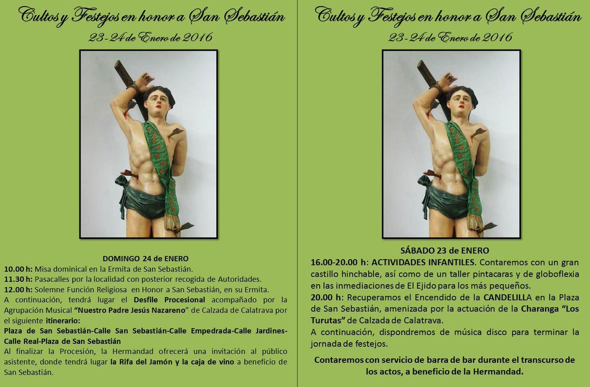 BandaNegrillos's tweet photo. Actos de la Hdad. de San Sebastián donde participares el próximo domingo día 24, desde la 11:30 h. #amnegrillos https://t.co/UM6P1rO5w4