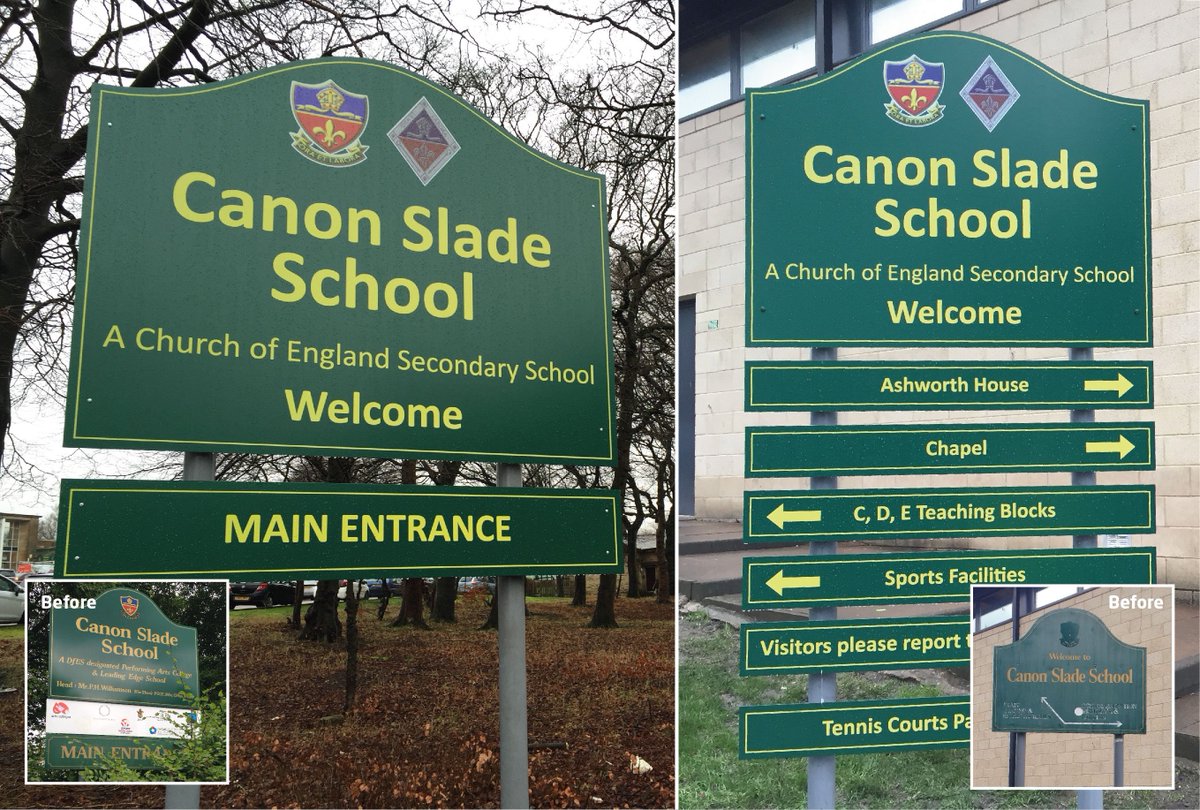 ImpressionLtd's tweet image. We gave a new lease of life to the signage at @CanonSlade #beforeandafter
#directional #signage #print by Impression