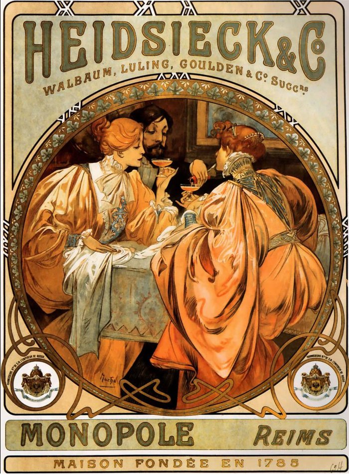 arteaIdia's tweet photo. "Heidsieck" (1901), Alfonso Mucha (Rep. Checa) - Modernismo https://t.co/2L2lVhGBca