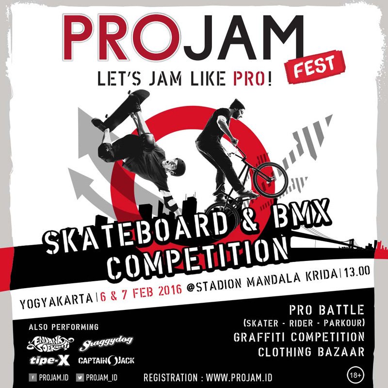kolonigigs_'s tweet image. .@PROjam_ID FEST | @shaggydogjogja @EndankSoekamti_ @TipexBand @captainjackband etc | 6-7 Jan | Mandala Krida YK