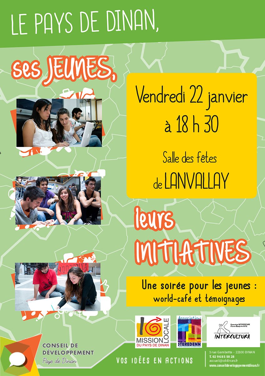 Une soirée pour tous les #jeunes du Pays de #Dinan  ce soir à 18h à #Lanvallay. Venez Nombreux! #cddinan