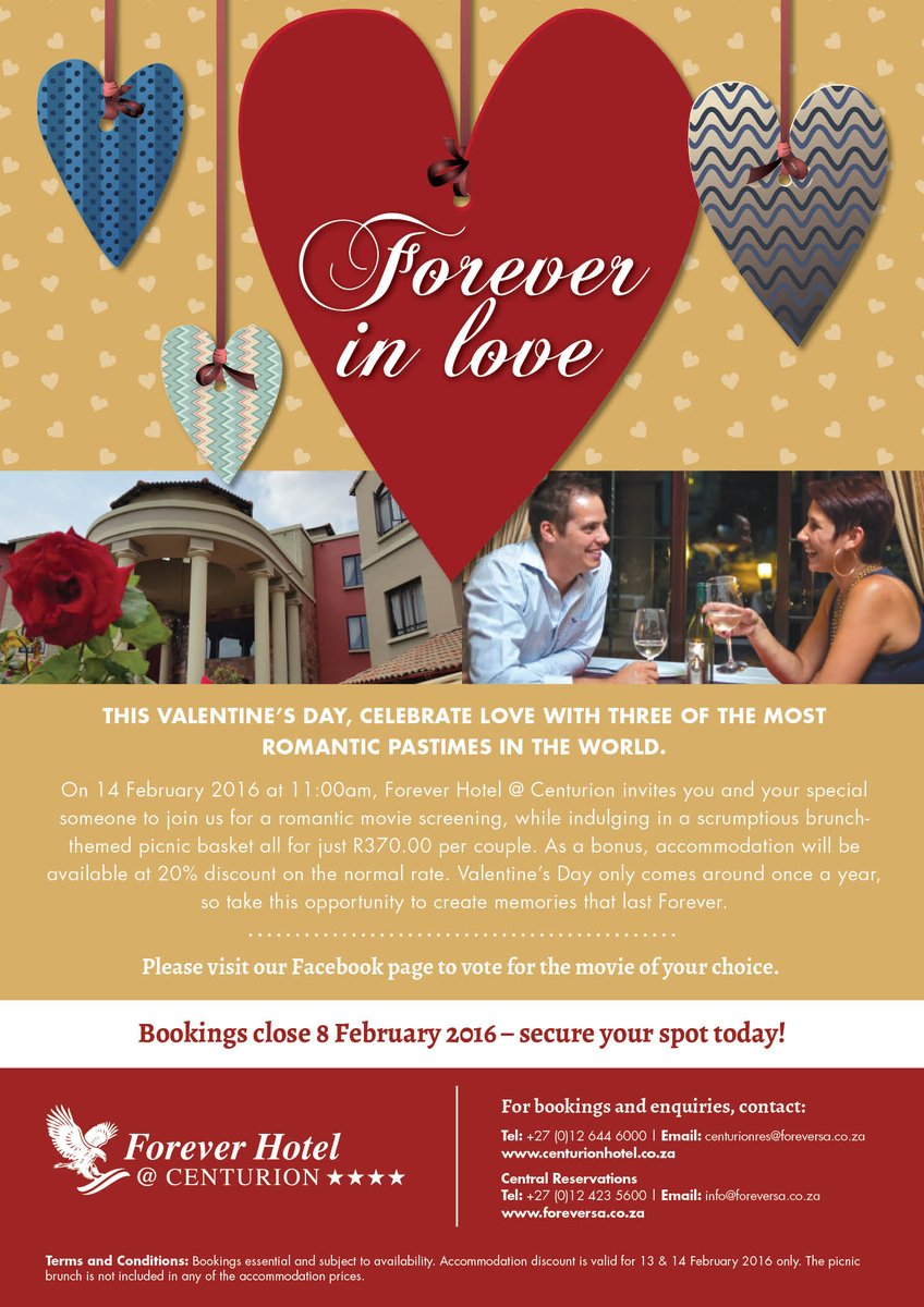ForeverHotelCen's tweet photo. We have something very special at the hotel this year for Valentine's Day! #forevercenturion @ForeverResortSA https://t.co/3tr1v4yq8t