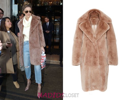 hadidscloset's tweet image. Gigi Hadid stepped out of her hotel in #Paris yesterday wearing @katieermilio #AW15 coat... bit.ly/1OKHUZK