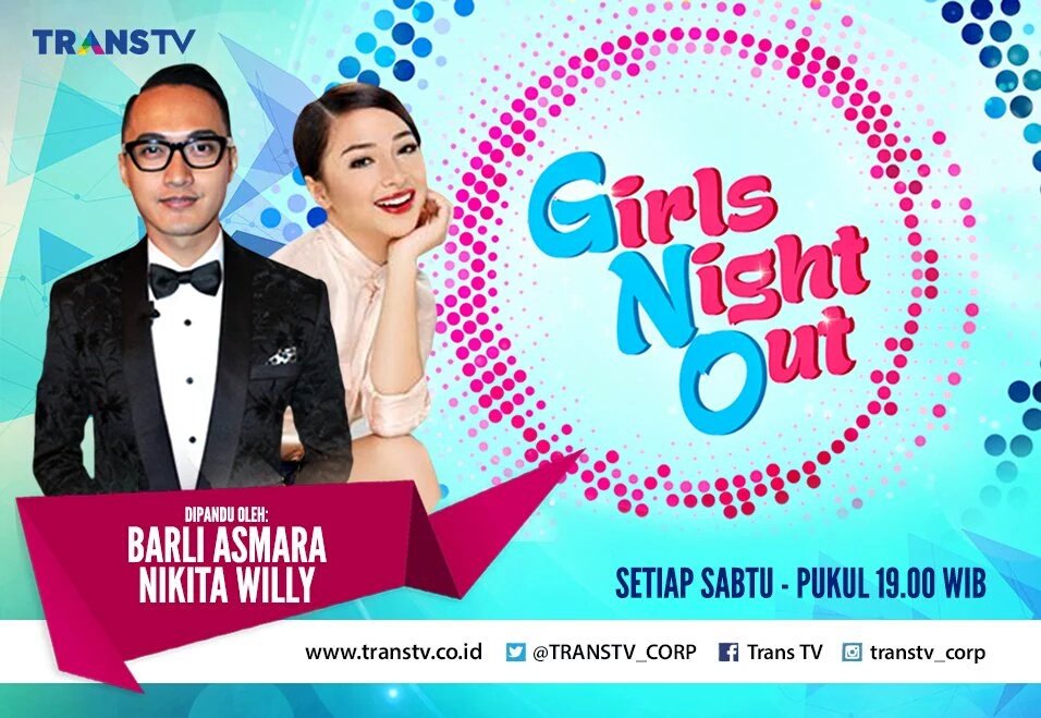 Besok <a href="/GNOtranstv/">Girls Night Out TTV</a> "Bahas hal" seru tentang cewek" with <a href="/nikitawilly_24/">Nikita Purnama Willy</a> <a href="/BarliAsmara/">Barli Asmara</a> Pkl 19:00 WIB di <a href="/TRANSTV_CORP/">TRANS TV</a>