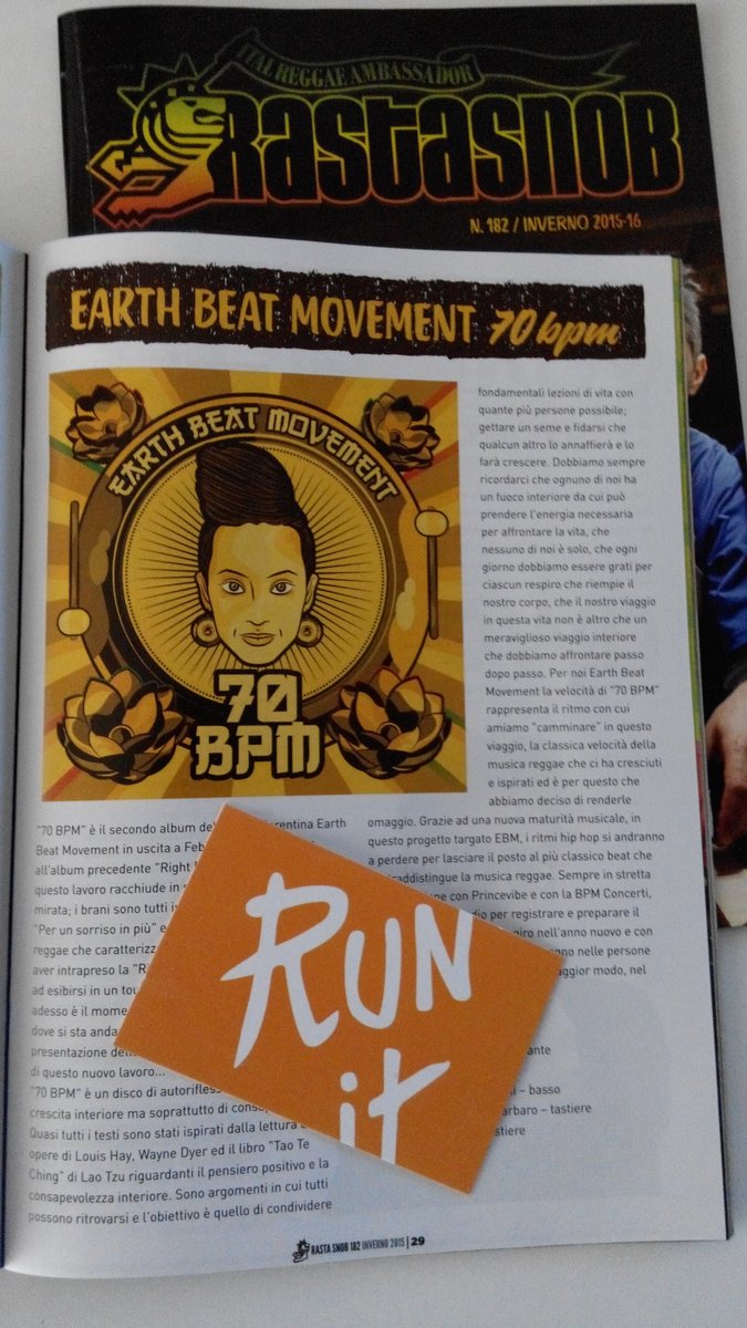 runitagency's tweet photo. #Rastasnob n. 182 / inverno 2015-16 #interview #TheGideon & #Selah #review #70BPM #charts #Immigrant #RunIt #Reggae https://t.co/3qleuVPRwD