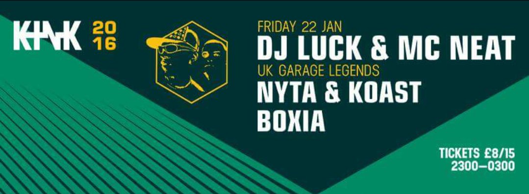 LucknNeat's tweet photo. CATCH US TONIGHT @KomediaBath FOR @KINK_BATH 🔊 LET'S GET THE WKEND STARTED! 🔊 #LittleBitOfLuck #curiositypromo #UKG https://t.co/u6wNuUrCRQ