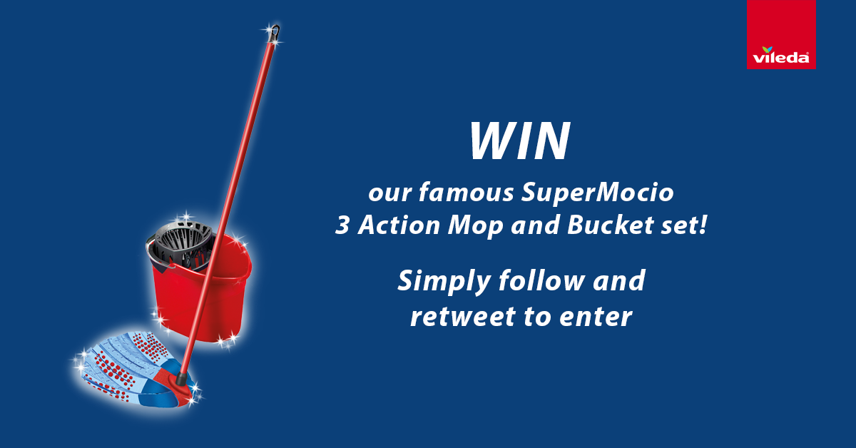 ViledaUk's tweet photo. We're giving away our SuperMocio 3 Action Mop and Bucket set! Follow &amp; RT to enter! Closes 29/1. #Competition #Win https://t.co/0EaRr3wHRp