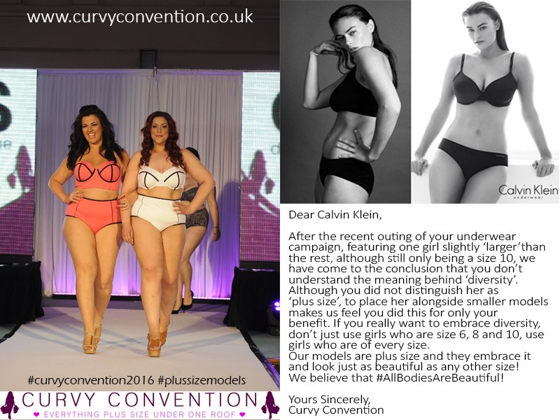 CurvyConUK's tweet photo. Dear @CalvinKlein #allbodiesarebeautiful #diversity #effyourbeautystandards #psmodels #psfashion #allbodiesmatter https://t.co/yyG7s6rTdF