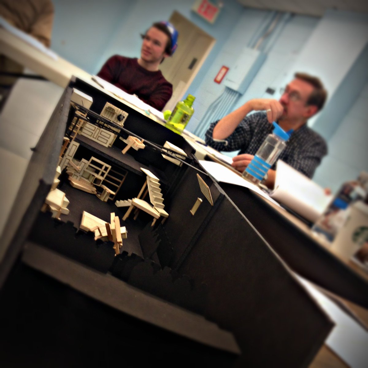 #TW1982 rehearsal pic -- scenic model by Justin West. #RoomingHouse #Recluse #premieres