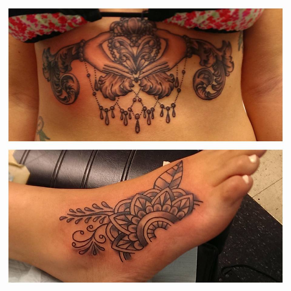 Lunas Mandalas on X: "RT RabbitsDenTat2: #irish #claddagh #rib #underbreast  & #mandala #black #grey #foot #tattoo by Ben. … https://t.co/8fHWAHvGik" / X