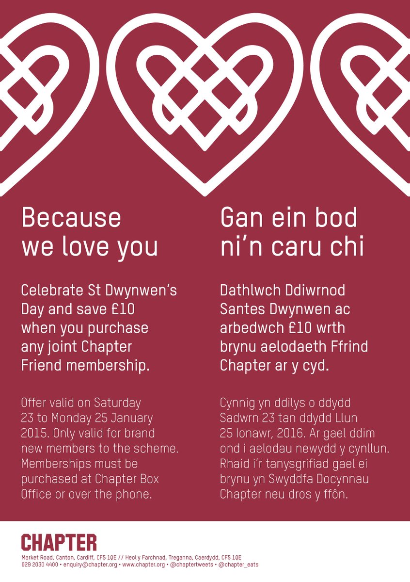 #dyddsantesdwynwen is nearly here. Celebrate with £10 off a joint Friends membership this weekend!