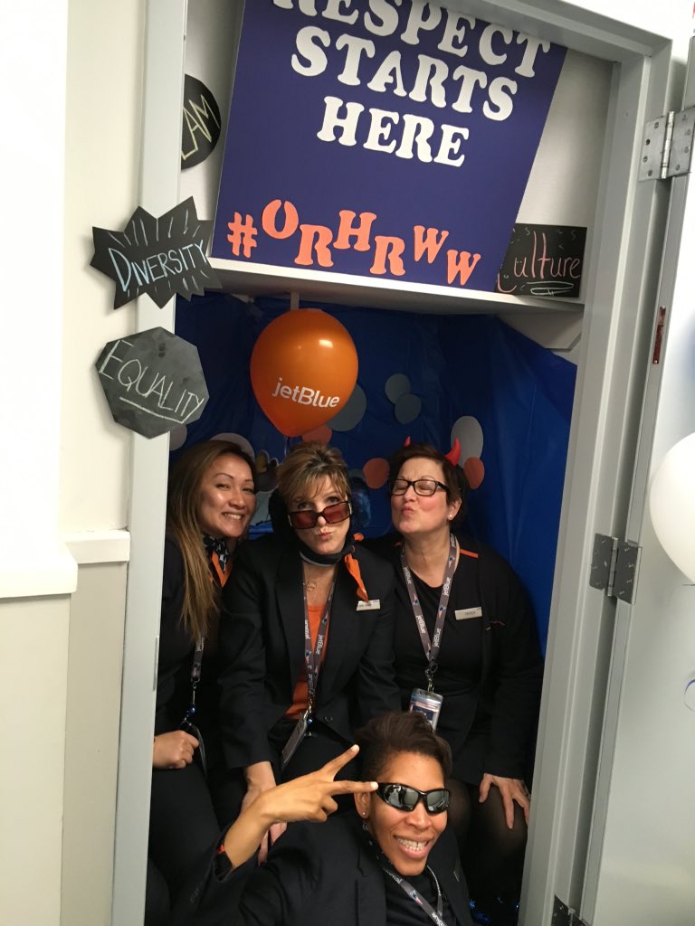 JetBlueORH's tweet photo. ORH team having fun with our "photo booth" for Respectful Workplace Week #ORHRWW https://t.co/x0shI5Ymim