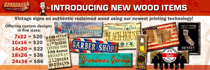 Newest product line, printed images on repurposed wood! pasttimesigns.com/browse-by-shap…