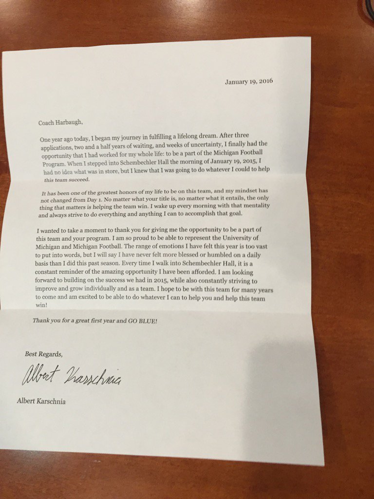 jimharbaugh's tweet photo. Now that's ATTITUDE!! ... The kind we love on our Ball Team! https://t.co/GpaE1PNC8l