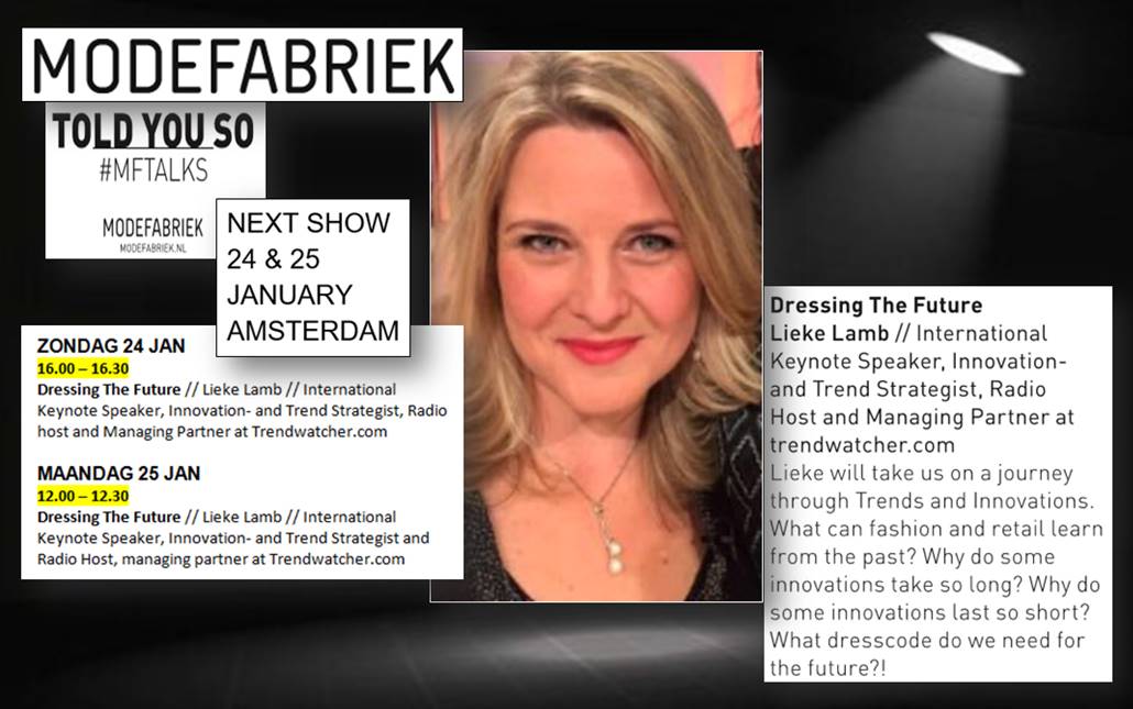 RichardLamb's tweet photo. #MFtalks PRESENTS @LiekeLamb // Dressing The Future // Sunday 16.00 // Monday 12.00 // #Modefabriek #RAI #Amsterdam https://t.co/loh0FcOuHJ
