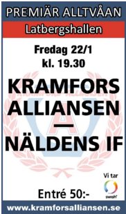 Efter en jämn Div 2 är det nu dags för en ännu jämnare Alltvåan. 
Match ikväll mot Näldens IF. Nedsläpp kl.19:30