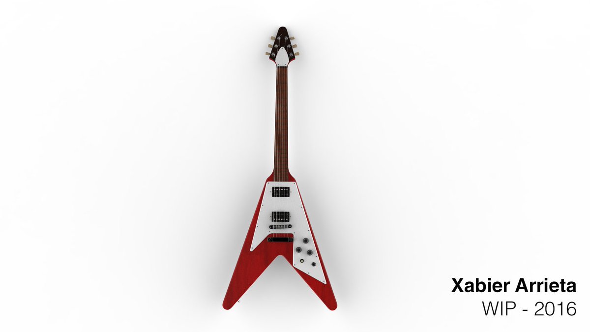 xabiarrieta's tweet image. Render pare bat #GibsonFlyingV #testRender #3D #keyshot #marmoset
