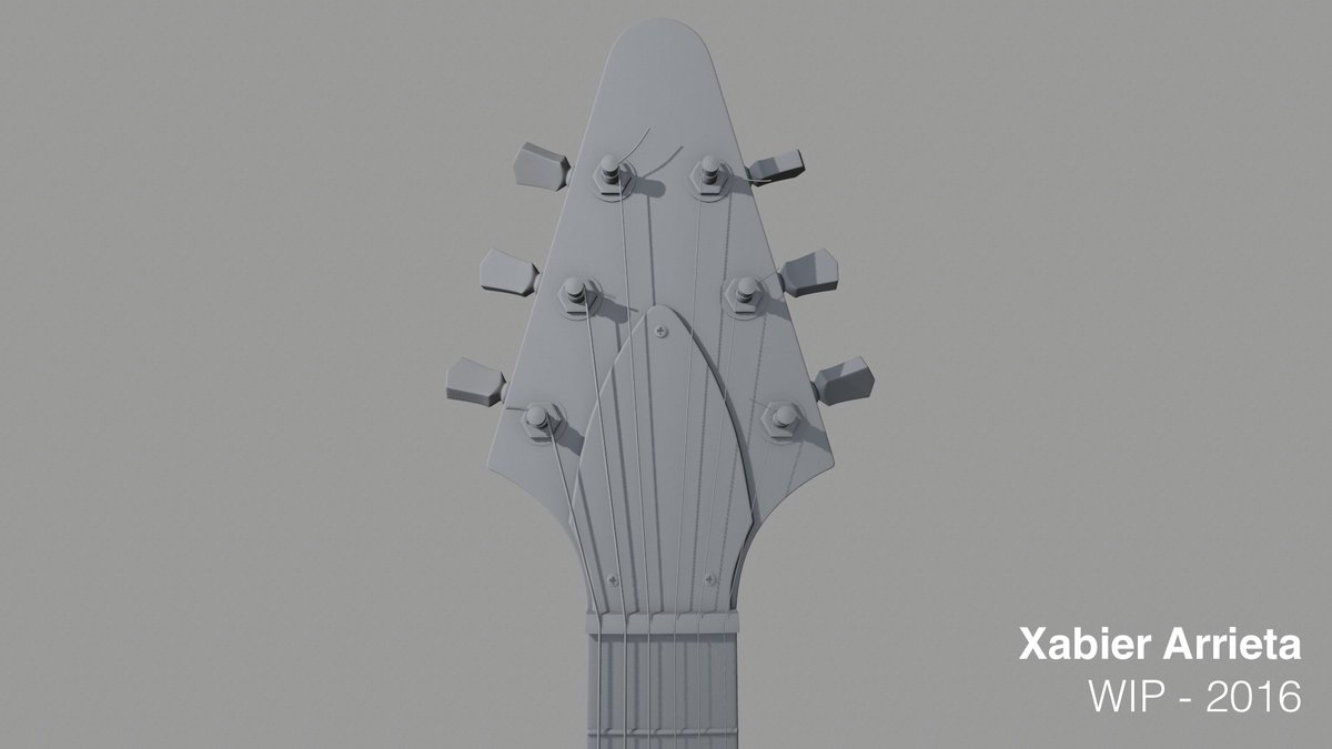 xabiarrieta's tweet image. Render pare bat #GibsonFlyingV #testRender #3D #keyshot #marmoset
