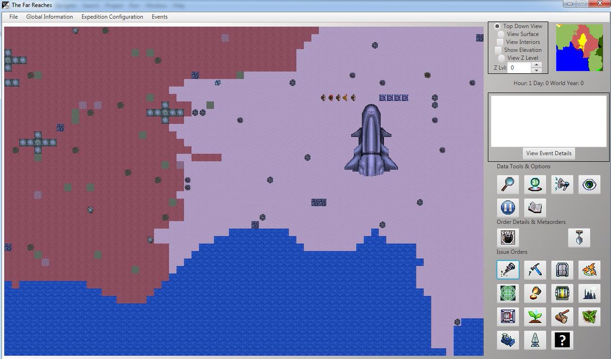 VoyagerGames's tweet image. New zoom level code is working in #TFR. Zooming out simplifies some tasks greatly. #indiedev #gamedev #indiegames