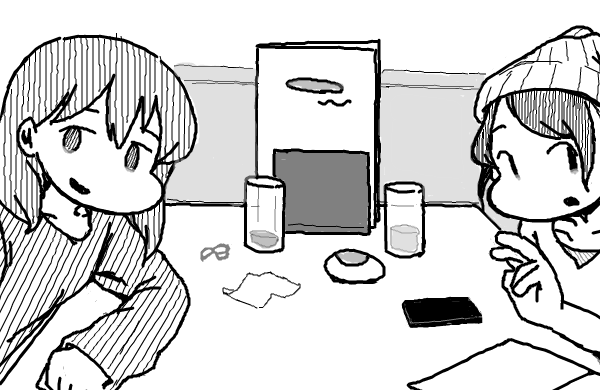 drawrで仲良しファミレス自撮りを描きました https://t.co/OEd6SDVkae 