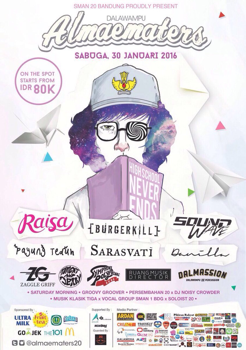 #infopensi SMAN 20 Bandung Present @Almaematers20 w/ <a href="/raisa6690/">Raisa Andriana</a> <a href="/burgerkill/">Burgerkill Official</a> <a href="/payungteduh/">payungteduh</a> <a href="/sarasvatimusic/">Sarasvatī</a> <a href="/danillajpr/">DANILLA</a>