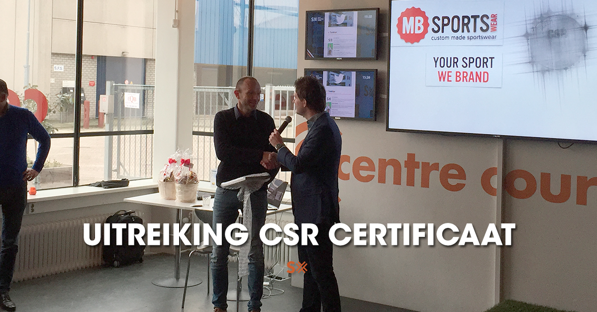 Trots op #SX bewoner <a href="/MBPromotion/">MB Promotion</a> dat zojuist als tweede bedrijf in Nederland het CSR certificaat uitgereikt kreeg!