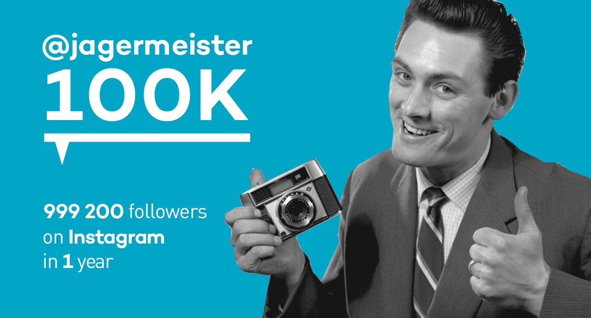 boom_de's tweet photo. The Jägermeister Instagram channel is BOOMing! 100k followers through our content and strategy in one year. #social https://t.co/FC9K81UgZS