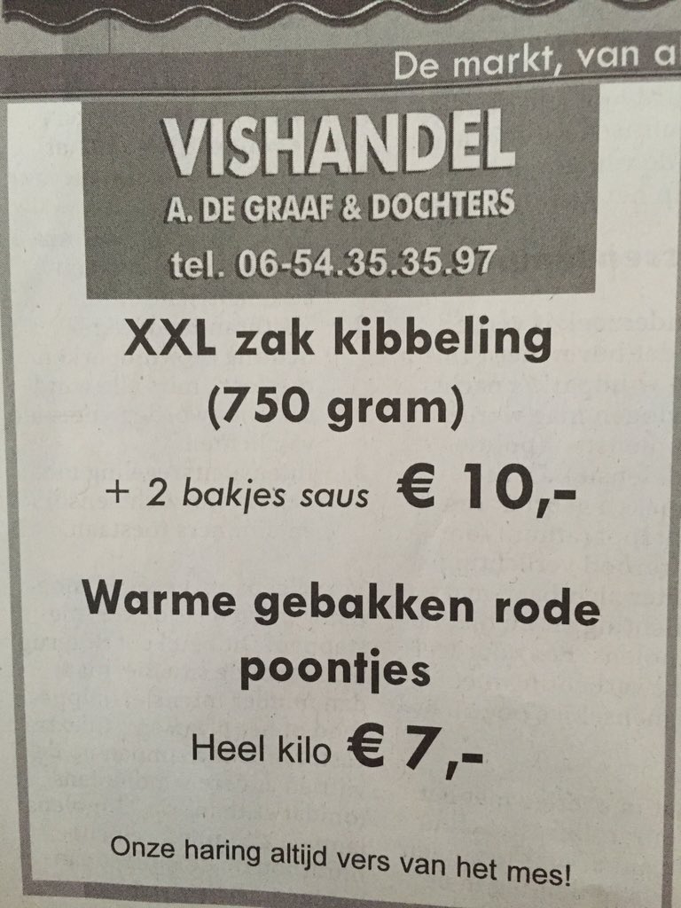 GraafDochters's tweet photo. Kijk eens wat een mooie #weekaanbiedind ik zou zeggen retweeten maar en misschien eet jij morgen gratis vis! https://t.co/ttAFJLu7Y2