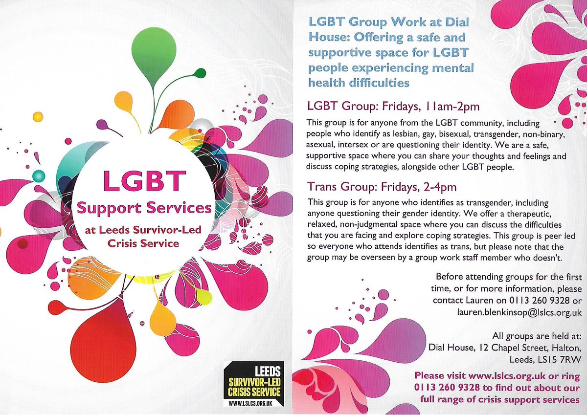 LSLCS's tweet photo. Our new LGBT group work programme is here, offering support for any LGBT people experiencing mental health problems https://t.co/D1NcLDhpuR