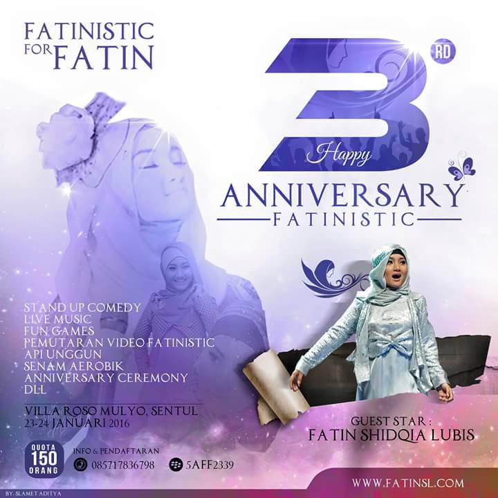 Fatinistic's tweet photo. Buat yg sedang dlm perjalanan menuju "3rd Anniversary @Fatinistic With @FatinSL" hati2 dijalan. #FatinLiveIASCTV :) https://t.co/zgka0x3oeC