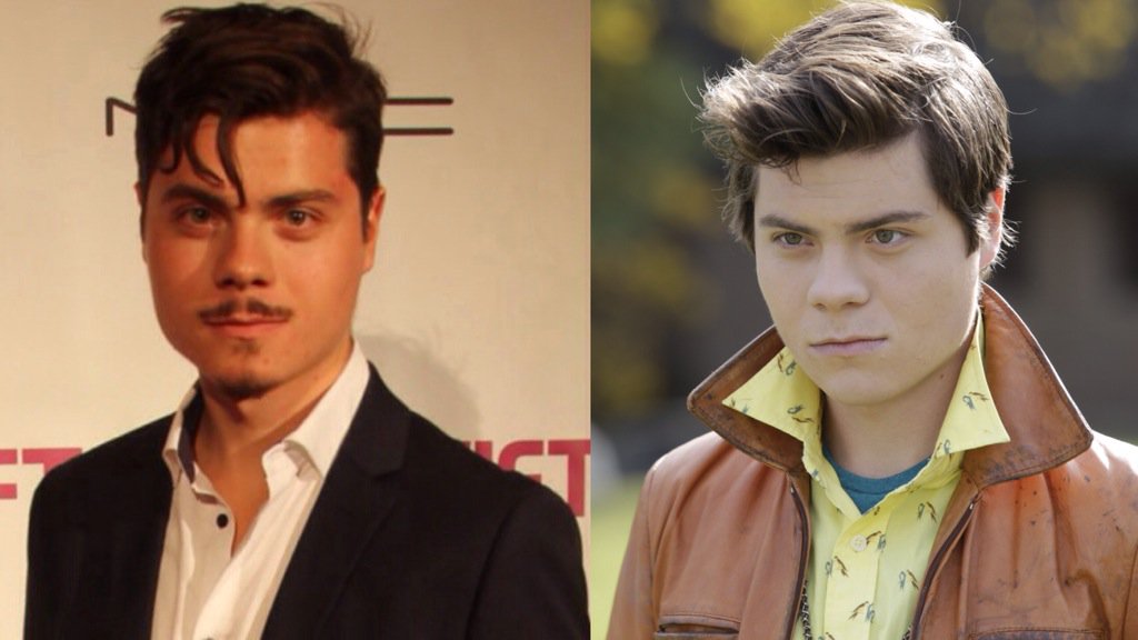 Atticus Mitchell, at Tuesday's CSA noms (1 of which he got!👍), left, and as Shinky, the role he was nominated for. 👍