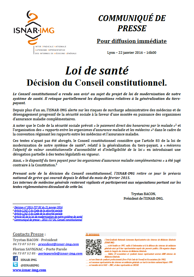 CDP : #LoiSante - Décision du <a href="/Conseil_constit/">Conseil constit</a>  <a href="/CRPIMG/">CRP-IMG</a> <a href="/SRPIMG/">SRP-IMG</a> <a href="/Aimgl_Lille/">AIMGL Lille</a> <a href="/AimgMp/">AIMG-MP</a> <a href="/SYREL_IMG/">SyReL-IMG</a> <a href="/simbanimg/">SIMBAN</a>