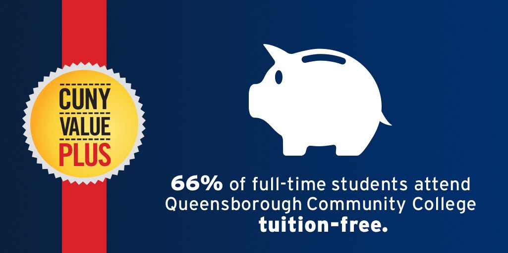QCC_CUNY's tweet photo. 66% of full-time students attend tuition-free! Now thatโs the #QCCValue! #SupportCUNY More: https://t.co/sR05oQavrB https://t.co/A5I8uJofP7