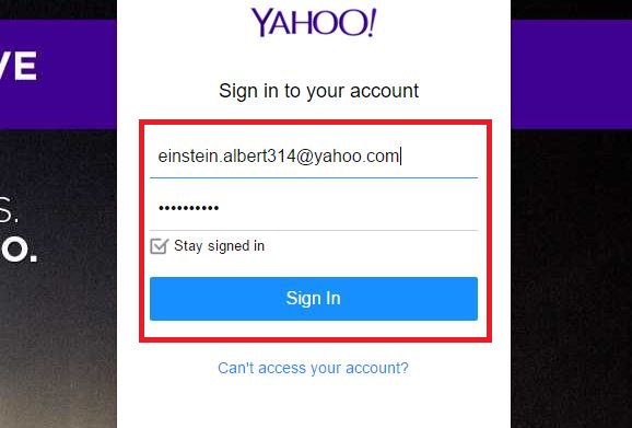 Yahoo mail login