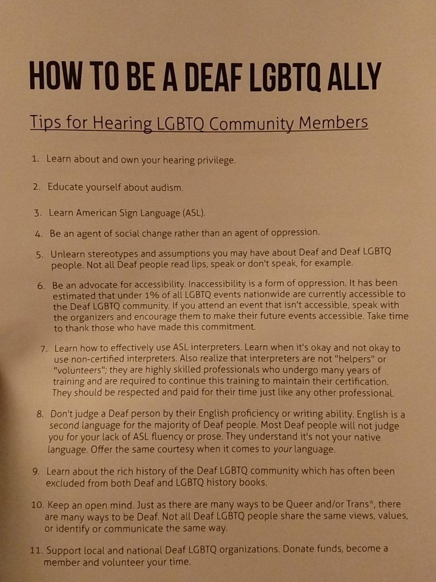 ZackFord's tweet photo. "How to be a deaf LGBTQ ally" #cc16 https://t.co/Rhfaa4akxH