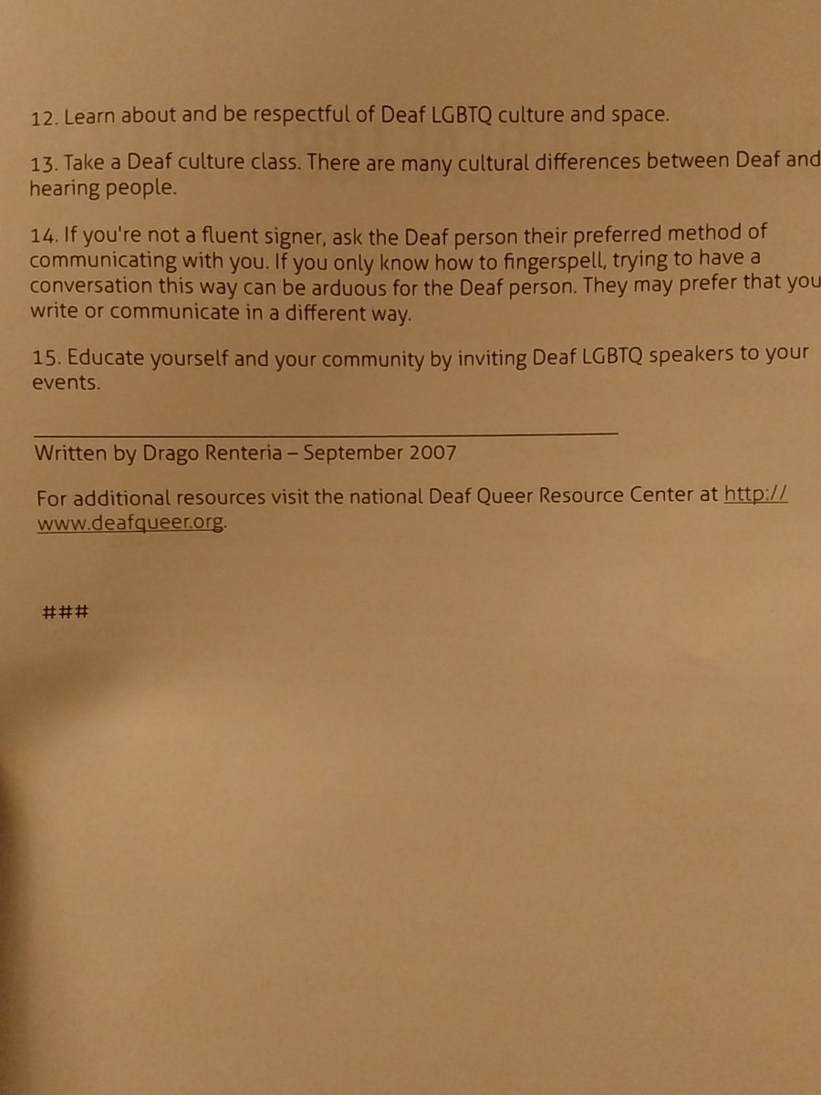 ZackFord's tweet photo. "How to be a deaf LGBTQ ally" #cc16 https://t.co/Rhfaa4akxH