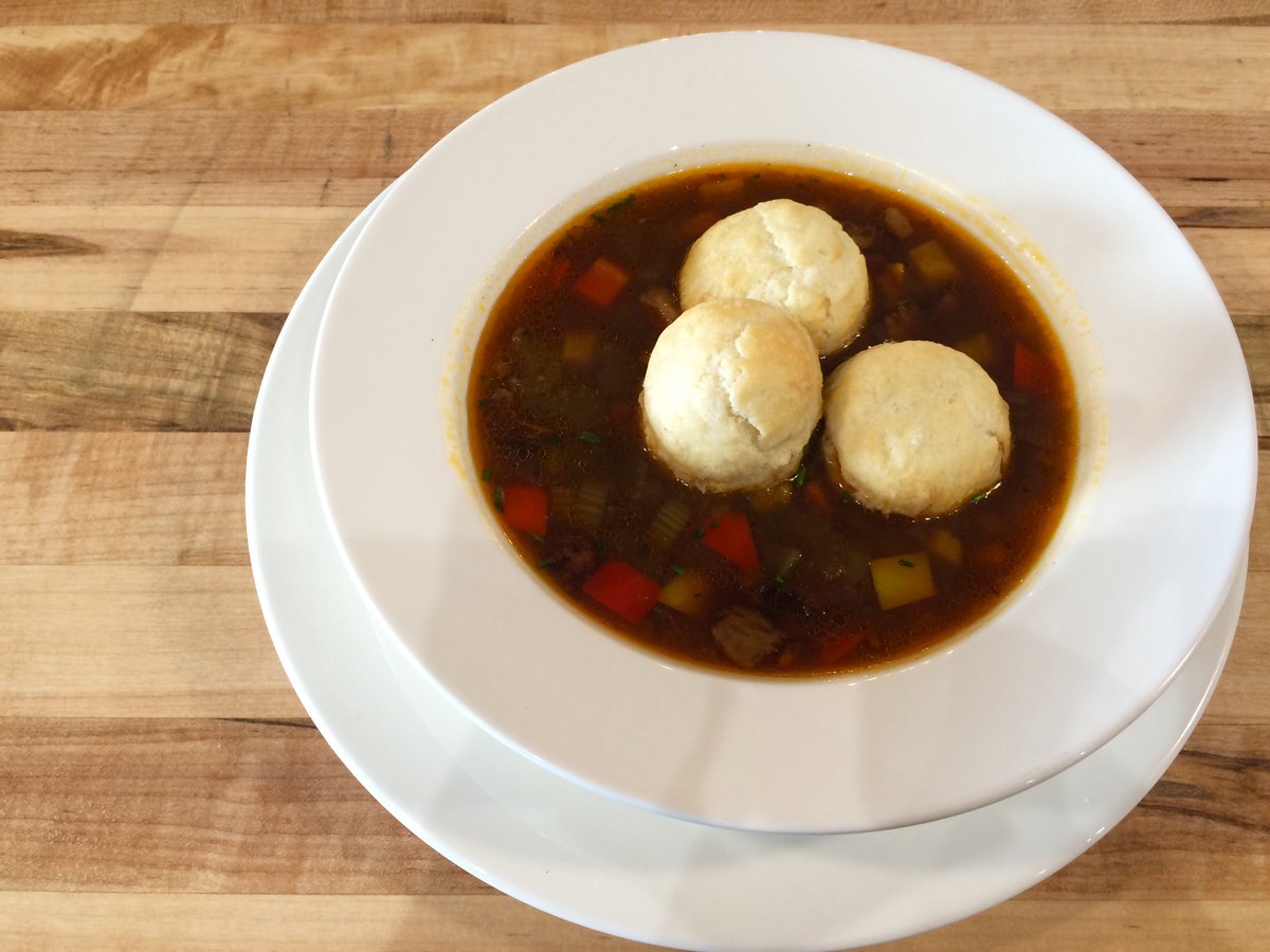 toastandjam_ygk's tweet photo. This should be your lunch today - Beef Hominy Soup with Buttermilk Biscuits. https://t.co/aDOkfftk6H