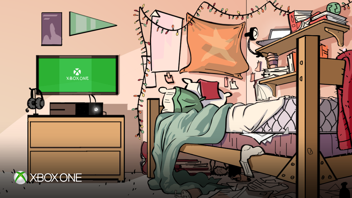 XBOX's tweet photo. There's no achievement for making the bed, so ... #priorities https://t.co/5nkn3zqTov