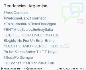 trendinaliaAR's tweet photo. #SodaPorSiempre acaba de convertirse en TT ocupando la 9ª posición en Argentina. Más en https://t.co/Zdrt4tAWye https://t.co/bW1C0YQN4z
