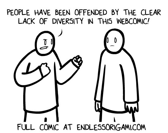 endless_origami's tweet photo. Today's comic is about diversity: "Endless Origami So White" https://t.co/O6SpoRmduy #diversitylookslike https://t.co/0J7gE1te4c