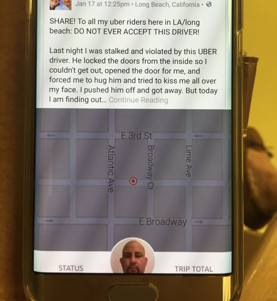 krystelbihhh's tweet photo. **IMPORTANT for my LA/Long Beach people, dont get an Uber with this guy** https://t.co/ujNlpr1m0s