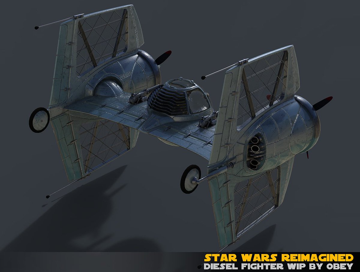 Obey_Art's tweet photo. My Diesel Fighter at #StarWarsReimagined #cgplus #StarWars WIP: https://t.co/QK6lNFAGM3 https://t.co/028FblOpOg