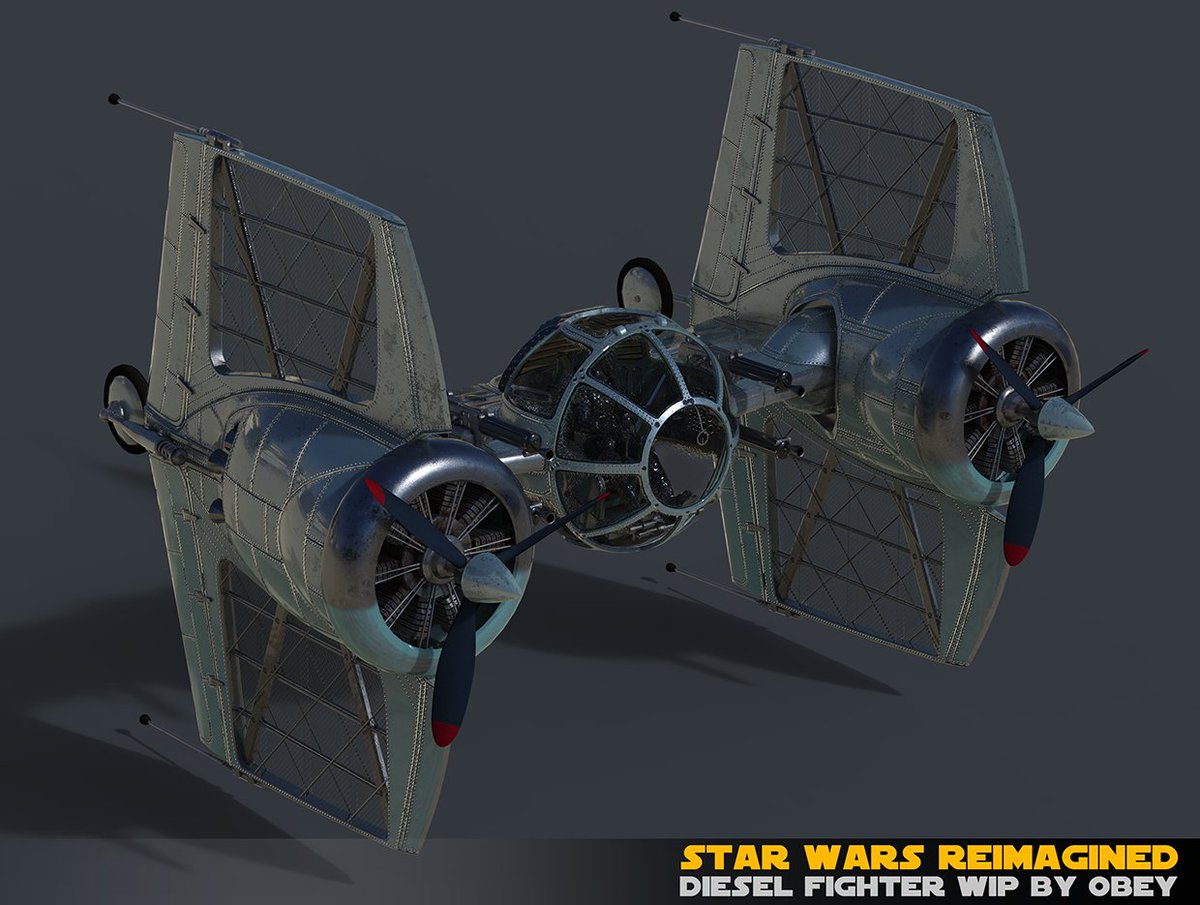 Obey_Art's tweet photo. My Diesel Fighter at #StarWarsReimagined #cgplus #StarWars WIP: https://t.co/QK6lNFAGM3 https://t.co/028FblOpOg
