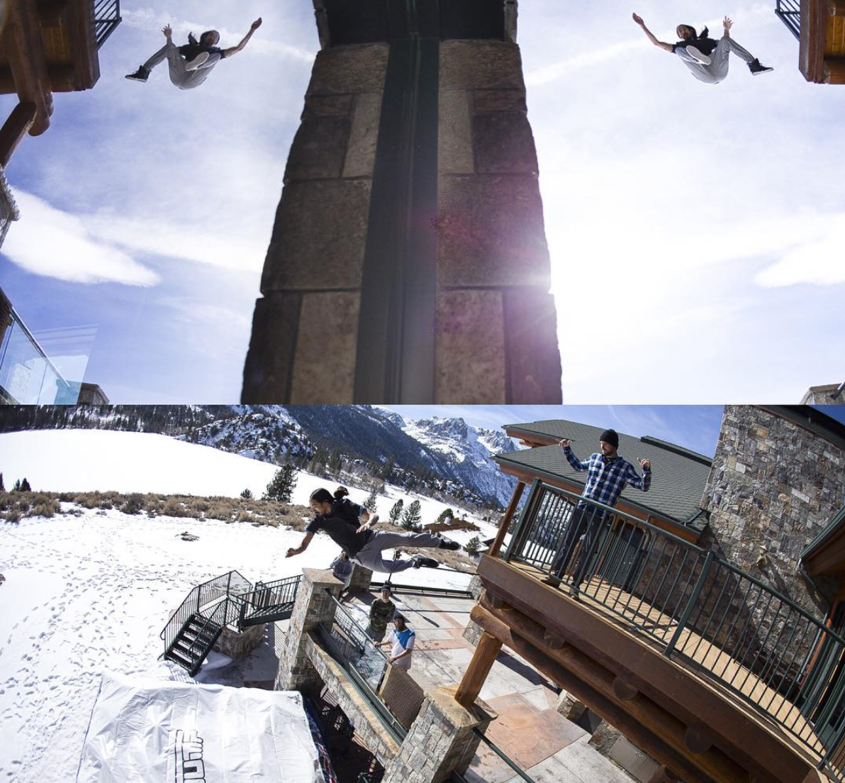 Brought out my homies from #BagJump to test out their new airbags at the #AokiCabin in @mammothmountain. Bombs Away! https://t.co/AjC9IfQAU1