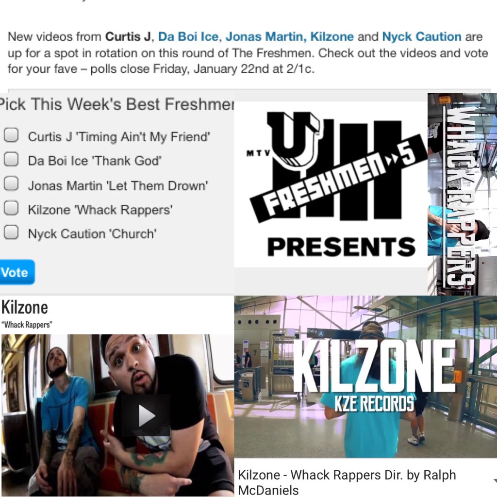 k1lla54's tweet photo. Last day to #vote for #Kilzone #WhackRappers @KZEFreeMason @RonTeri_ @VideoMusicBox #RalphMcDaniels https://t.co/22n5xeRd44